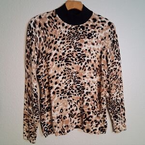 Chicos Animal Print Sweater Size 1